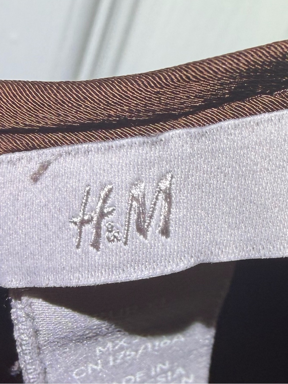 H&M Deep Espresso Brown Sexy Satiny Slip Dress with Spaghetti Straps. Size XL - Picture 5 of 5